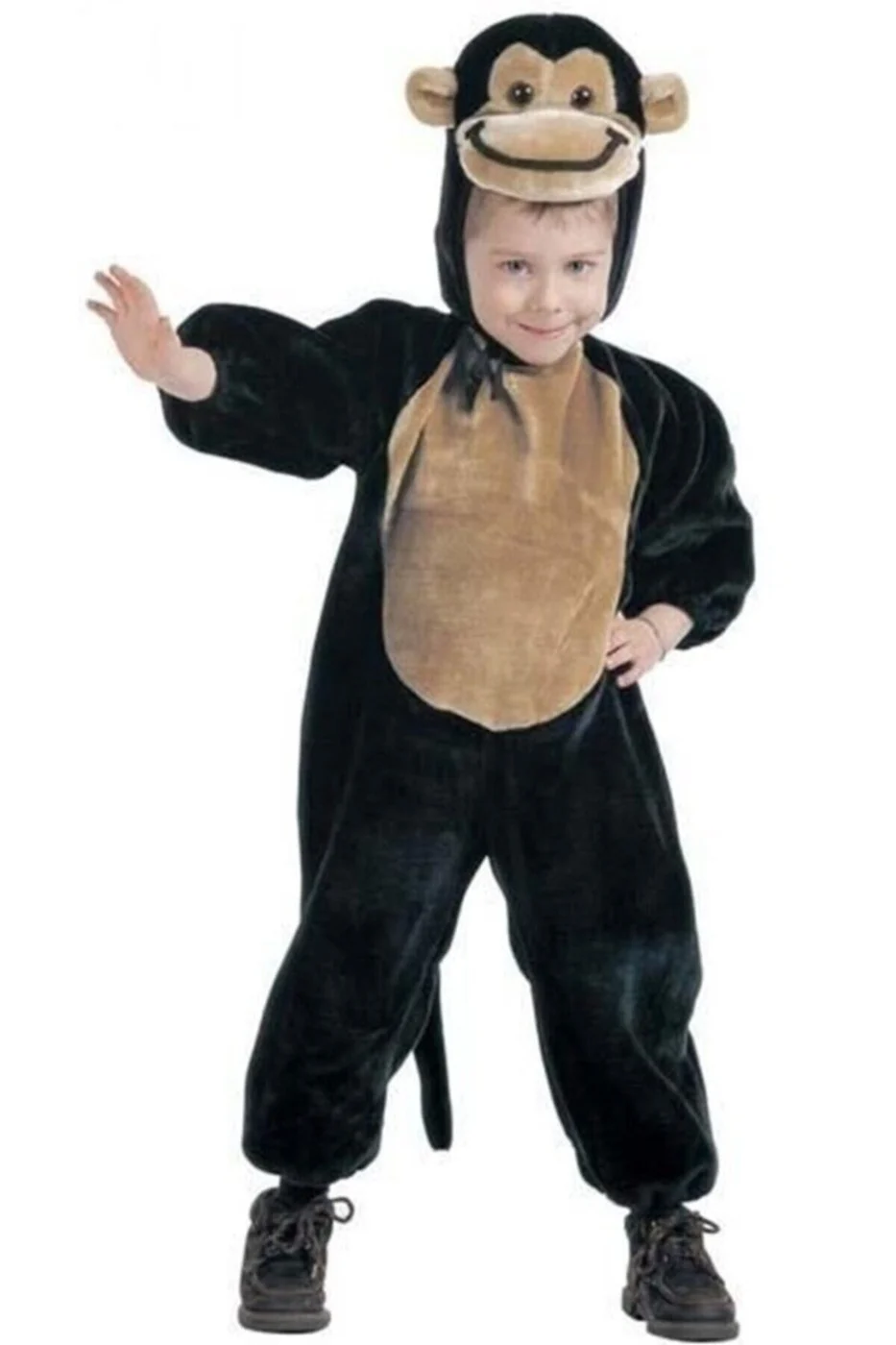Unisex Çocuk Siyah Maymun Kostümü