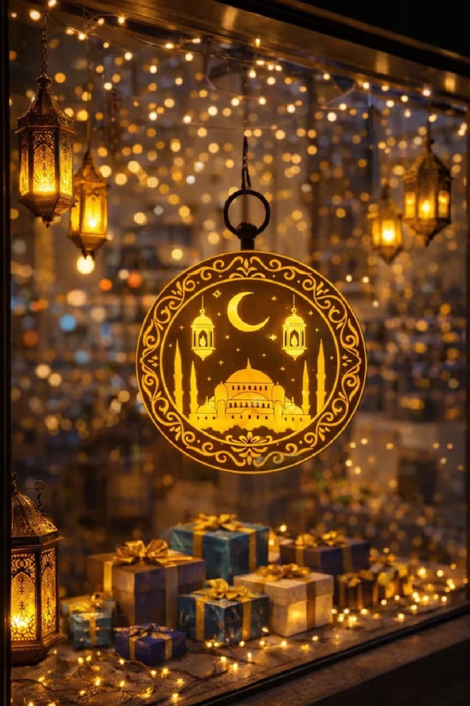 Işıklı Lüks Cami Silüetli Işıklı Ramazan Dekor Ramazan Süsü gorsel 2