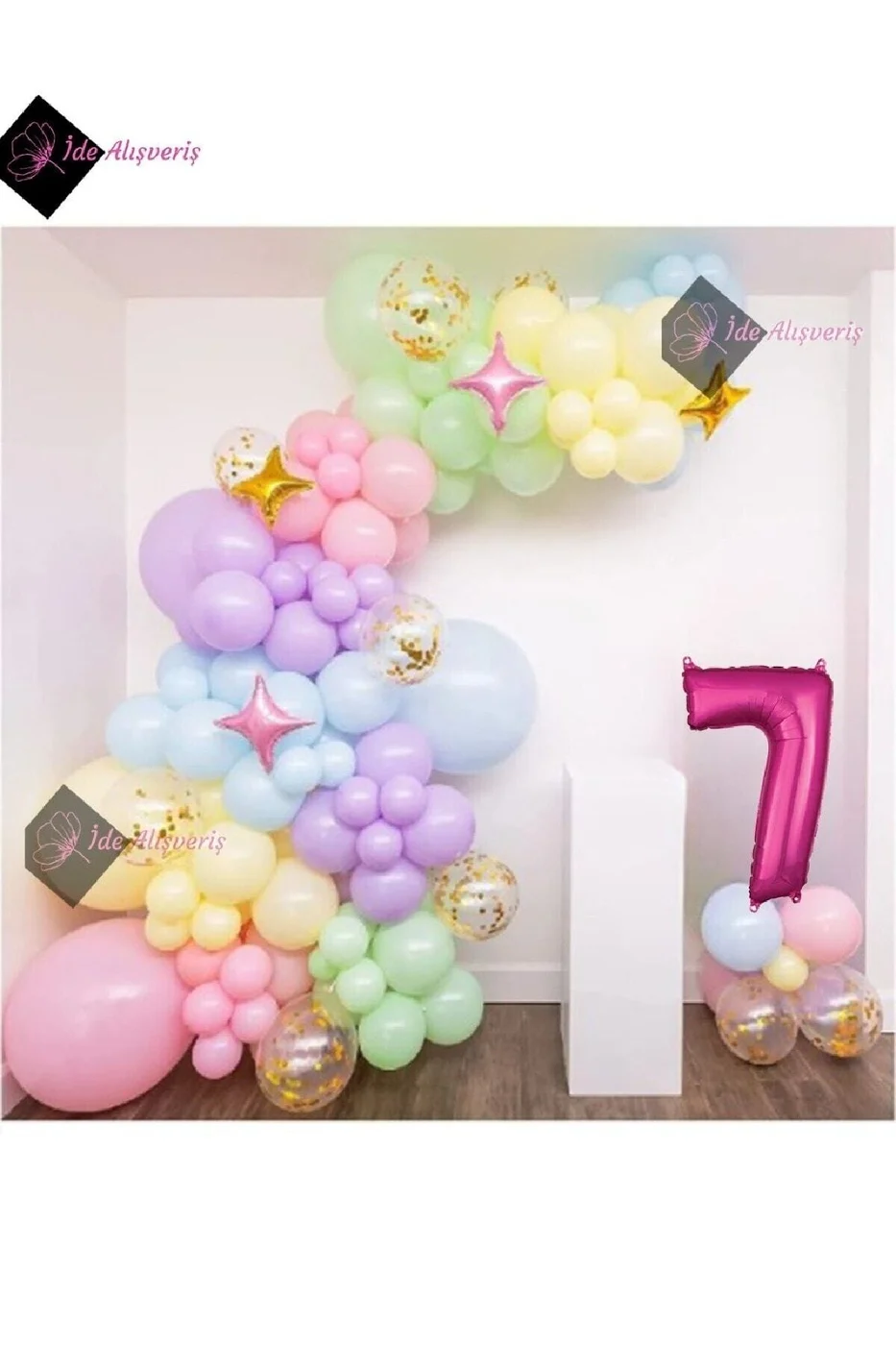 7 Yaş Pembe Kızlar Için Unicorn Doğum Günü Süslemeleri Ve Gökkuşağı Parti Malzemeleri. gorsel 2