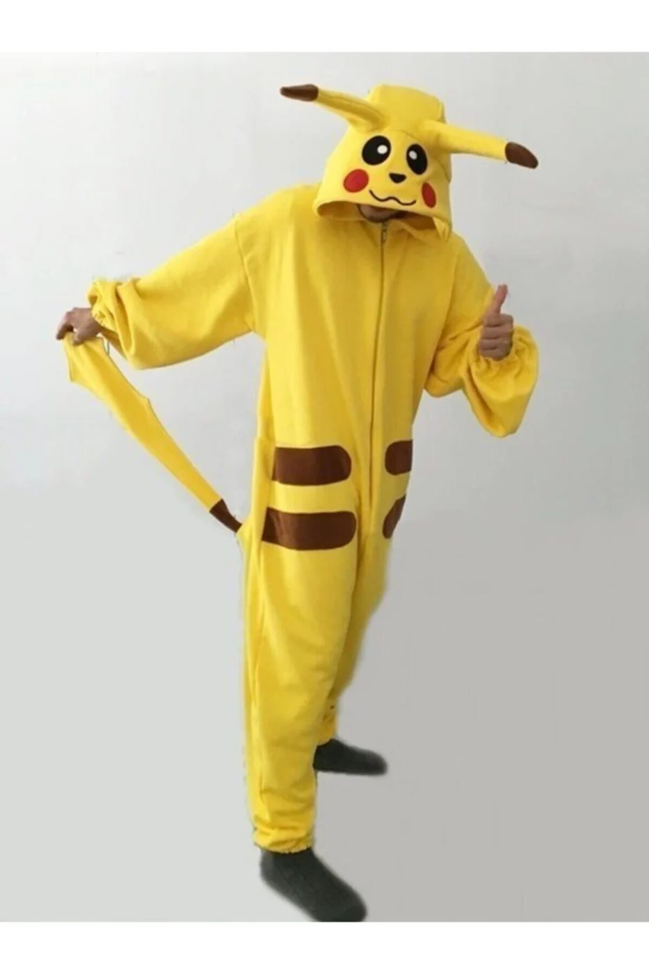 Unisex Sarı Pokemon Go Pikachu Kostümü