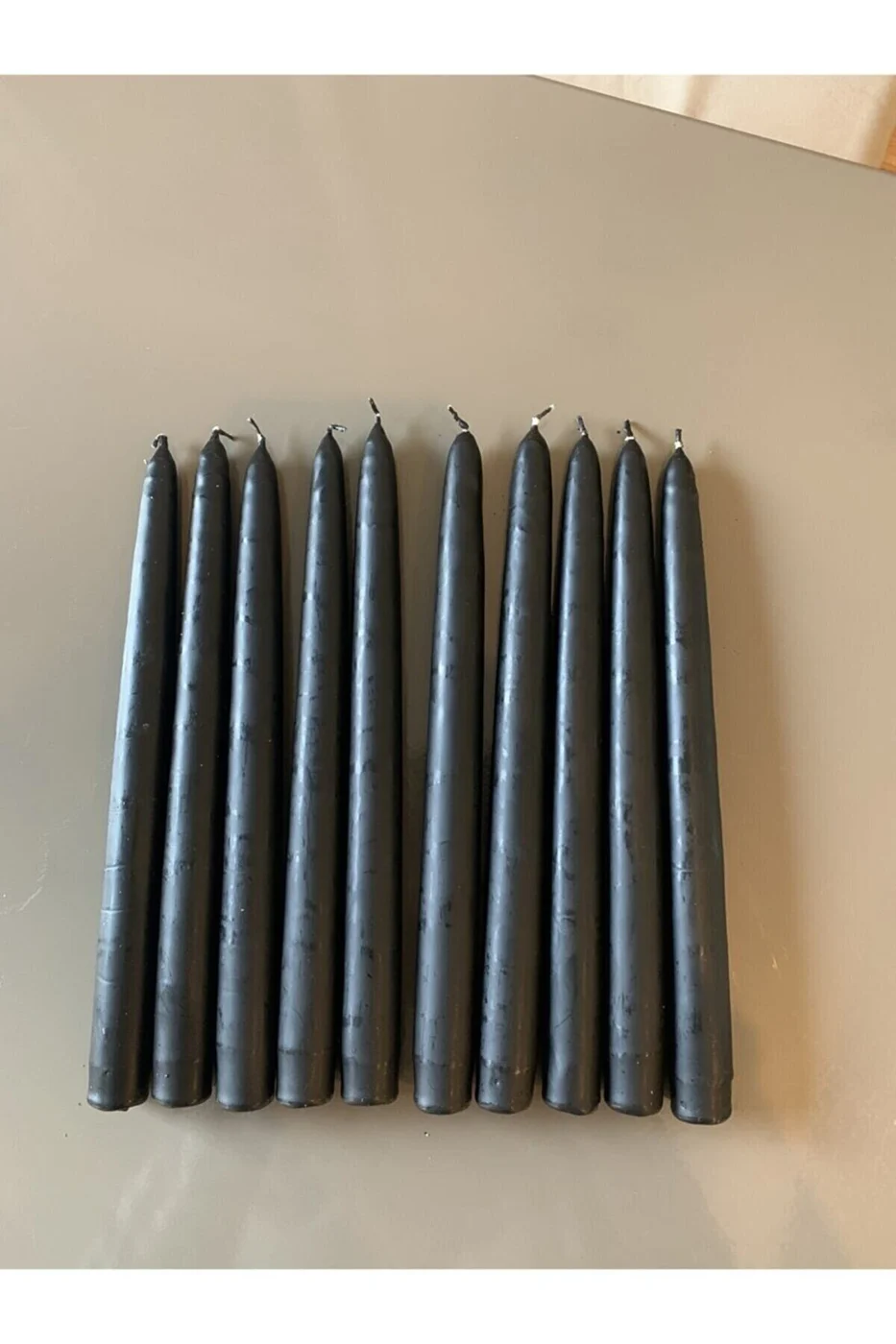 10 Lu Set Siyah Şamdan Mumu