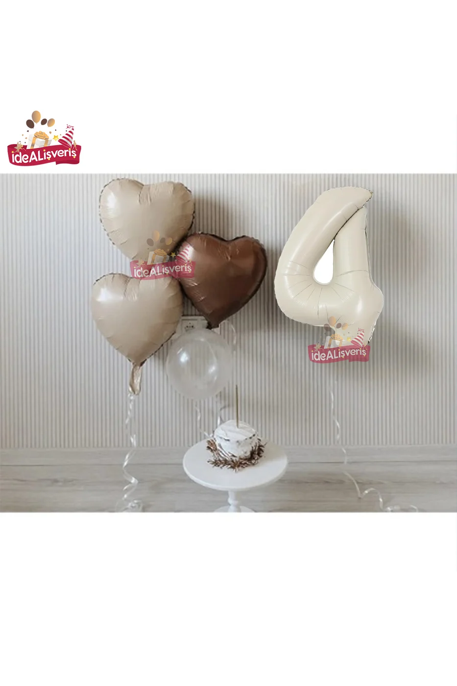 4 Yaş Retro Renkler Krem Kahve Tonlar Balon Seti