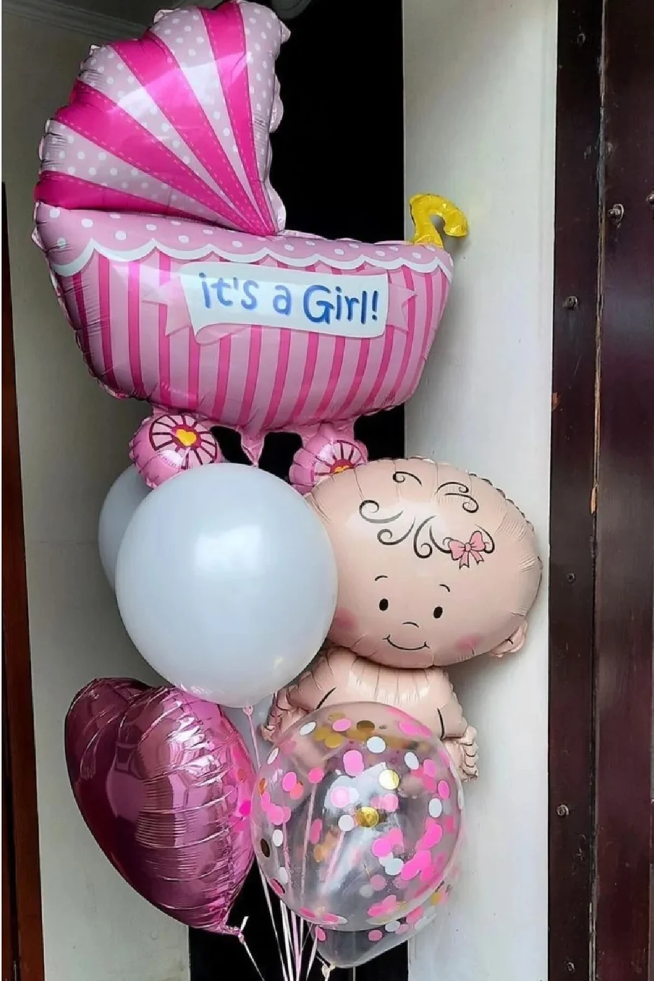 KIZ BEBEK YENİDOĞAN HASTANE EV BABY SHOWER SÜSLEME FOLYO BALON SETİ gorsel 5