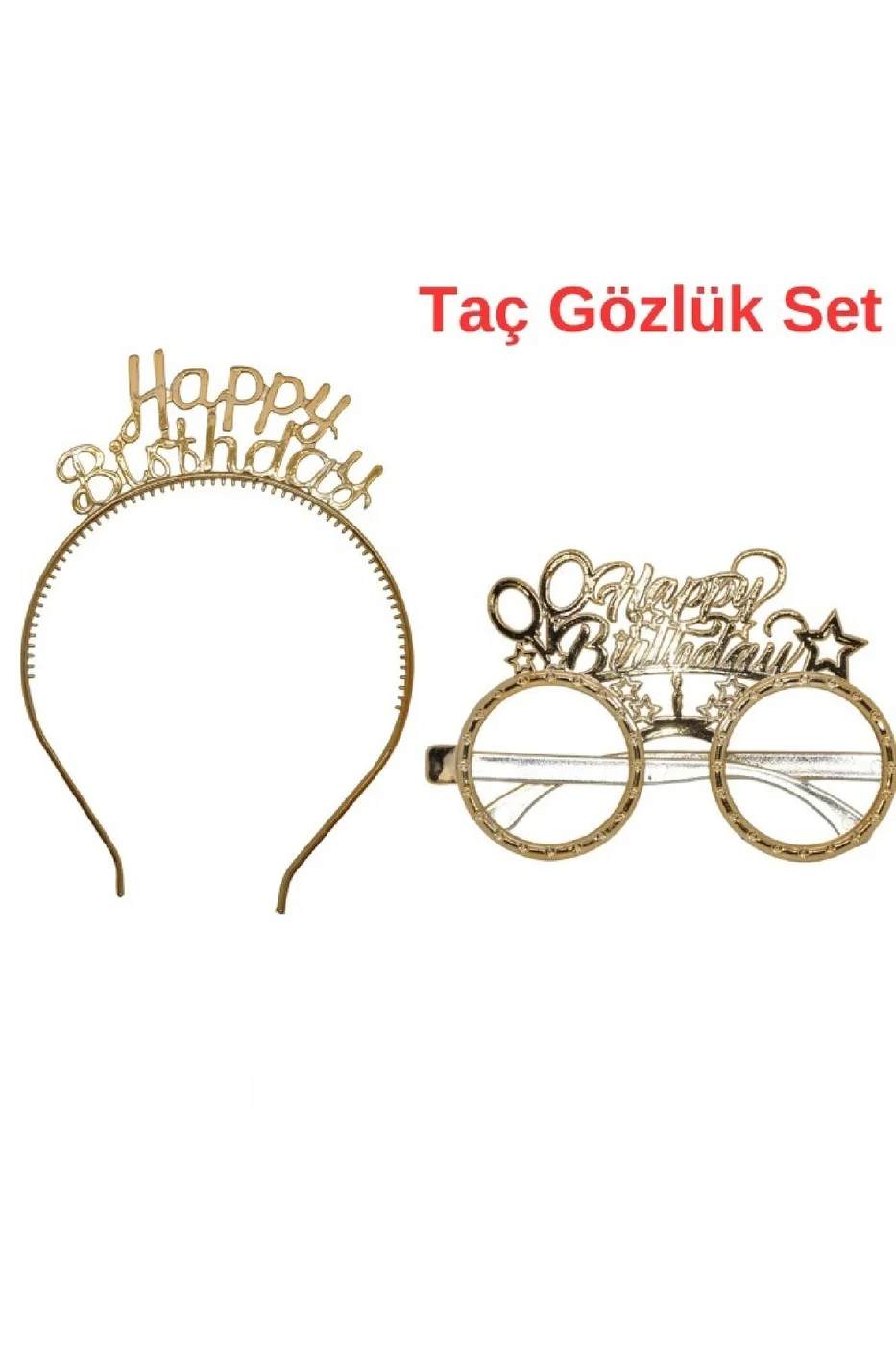 Happy Birthday Tac Gözlük Seti Happy Birthday Parti Aksesuar Taç Gözlük