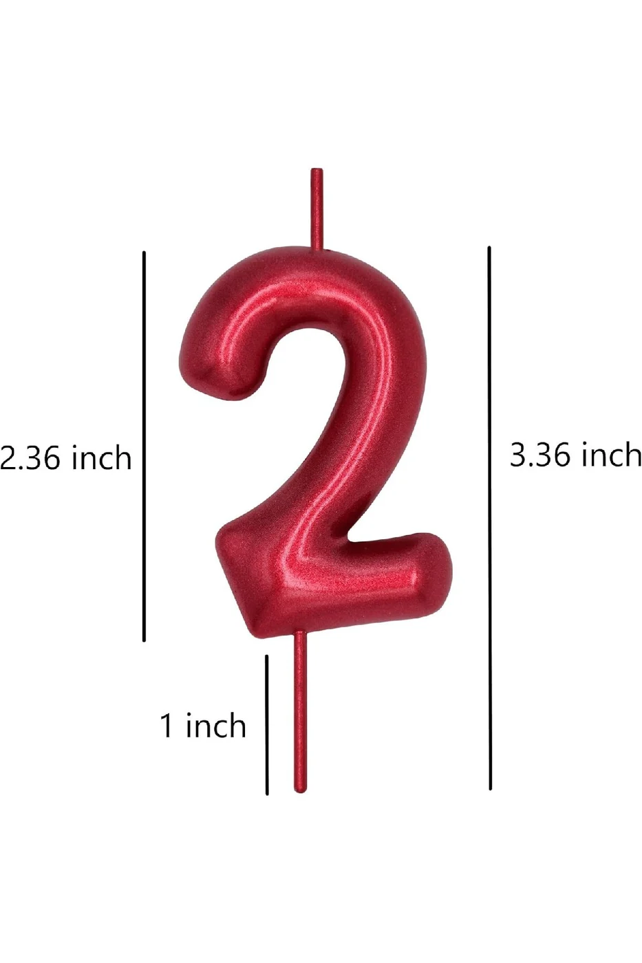 5 YAŞ PARLAK KIRMIZI ŞIK MUM 12 CM gorsel 4