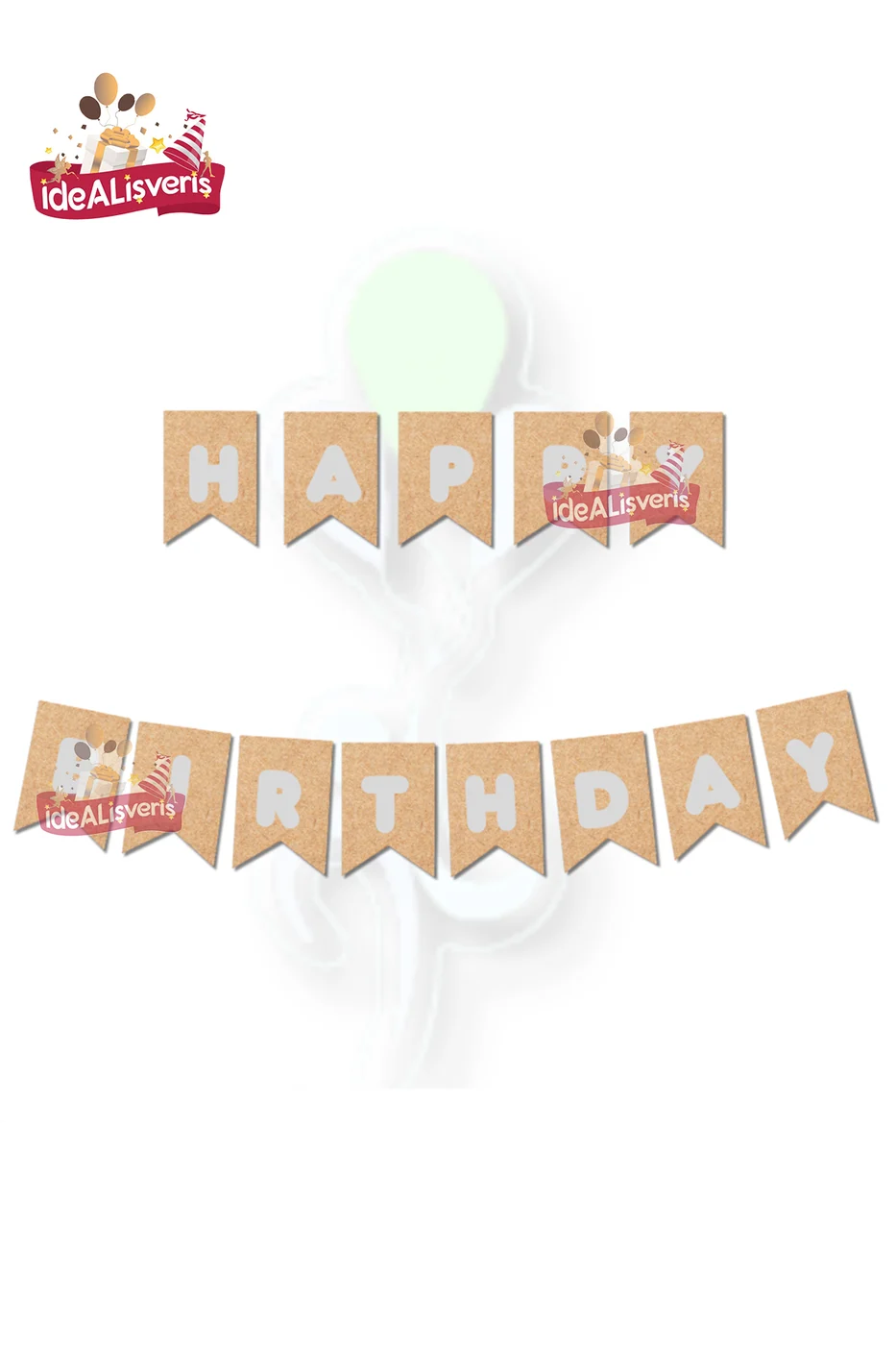 Happy Birthday Gümüş Varaklı Banner Doğum Günü Yazısı