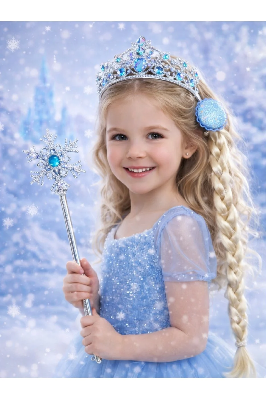 PRINCESS DREAM TAÇ & ASA AKSESUAR SETİ SAÇLI KARTANESİ PRENSESİ TAÇ ASA SETİ