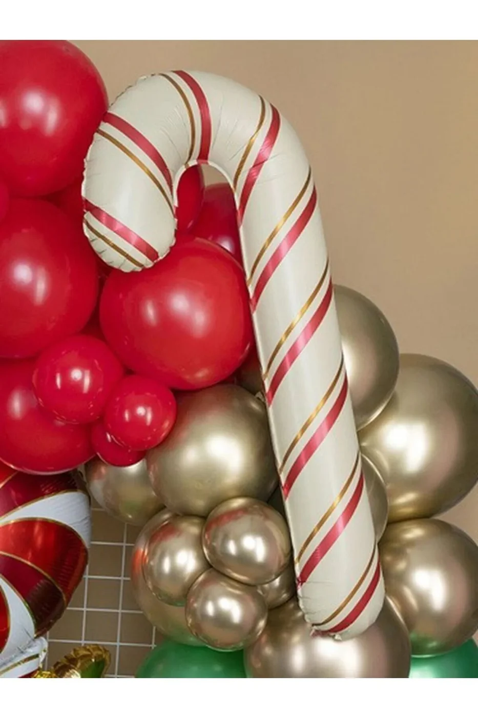 Krem Baston Folyo Balon Yılbaşı Folyo Balonu gorsel 4