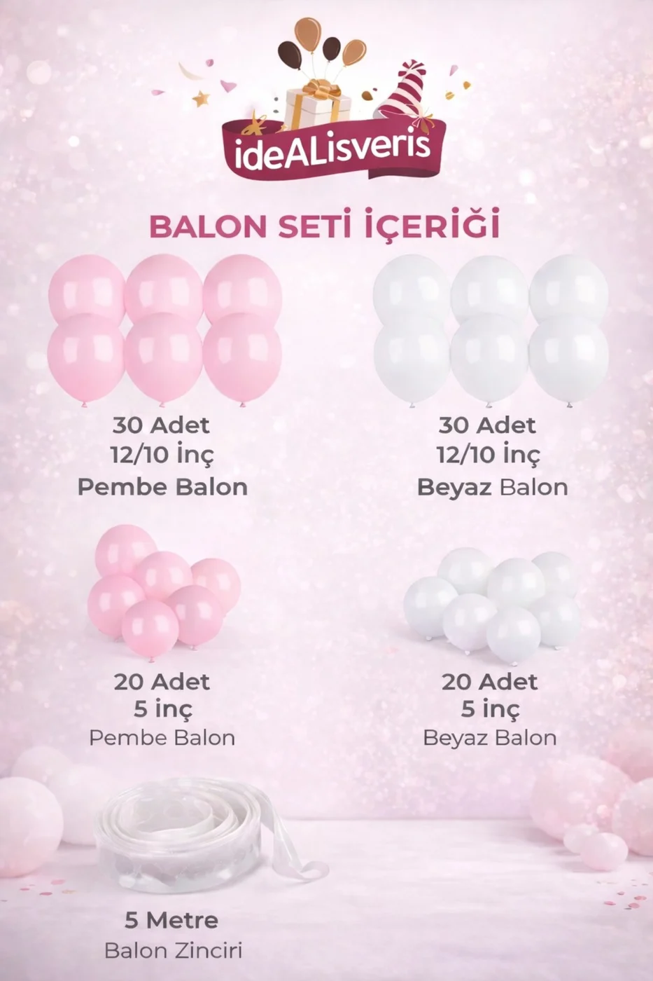 Premium 100’lü Balon Kemeri Seti - Profesyonel Parti Konsepti gorsel 2