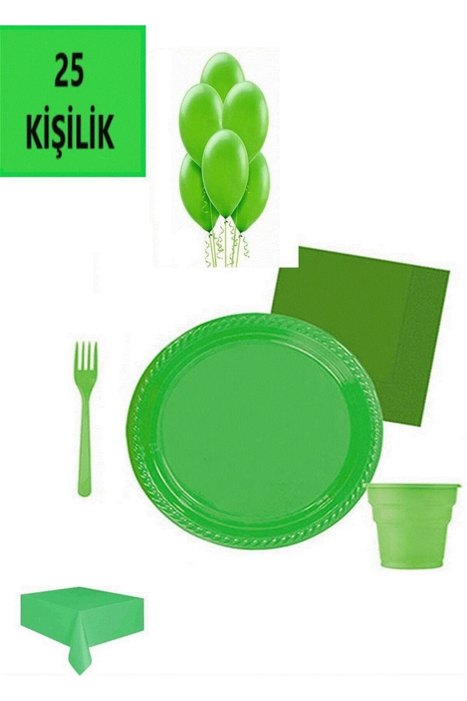 25 Kişilik Doğum Günü Partisi Tbaka Bardak Kombin Set