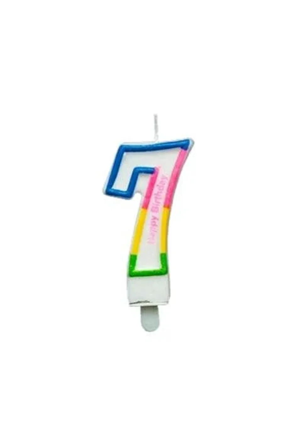 RENKLİ KLASİK 7 RAKAM MUM 7.5CM