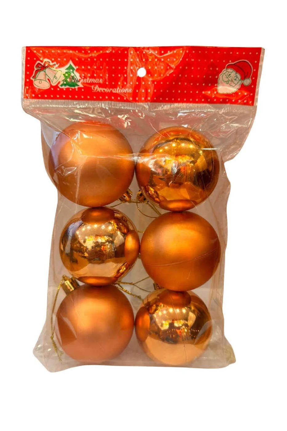 6 ADET CİCİ TOP YILBAŞI AĞAÇ SÜSÜ 6 CM gorsel 2