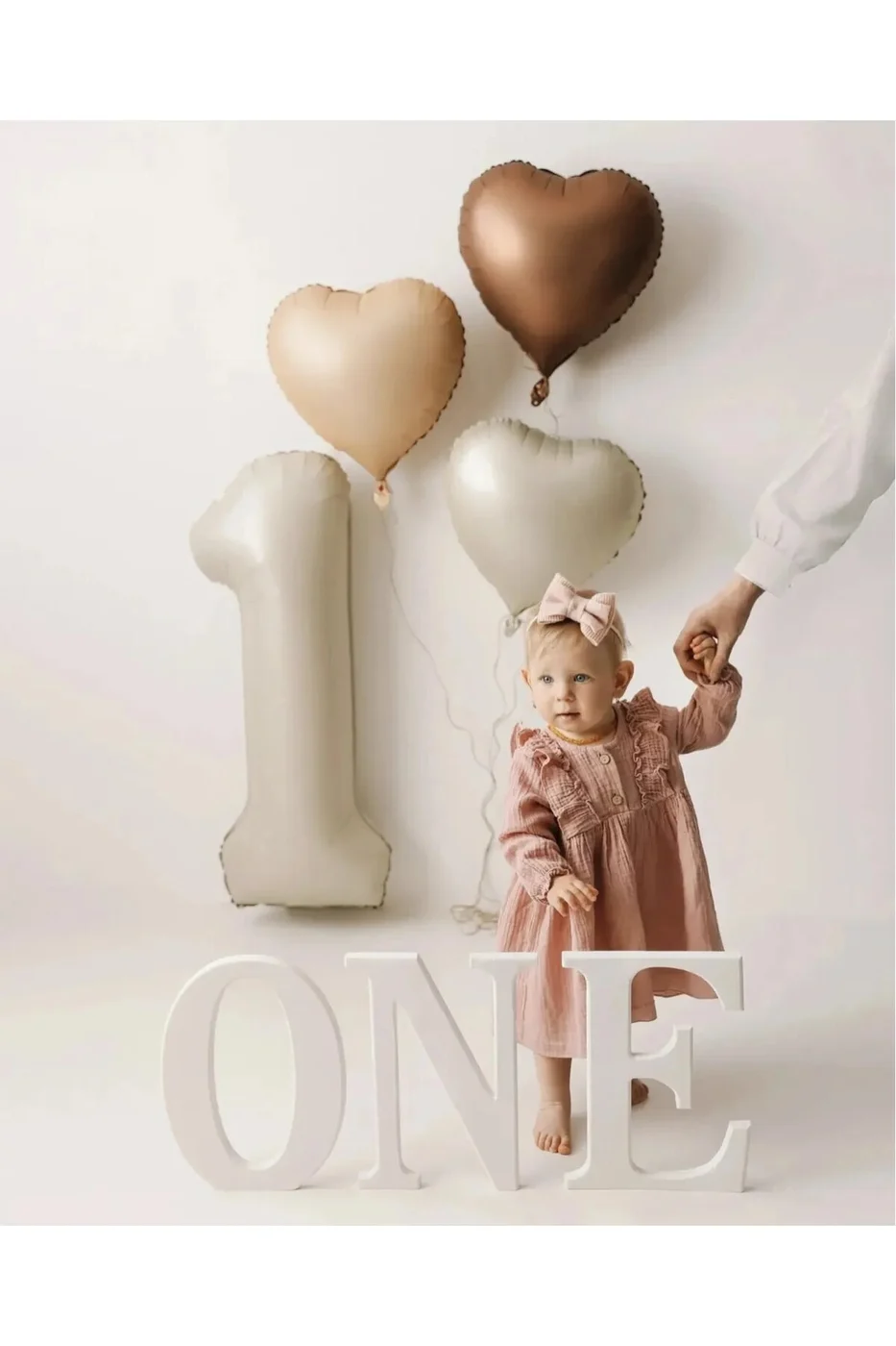 Retro Pastel Kahve Tonlar  Yaş Folyolu 4 Parça Balon Seti gorsel 2