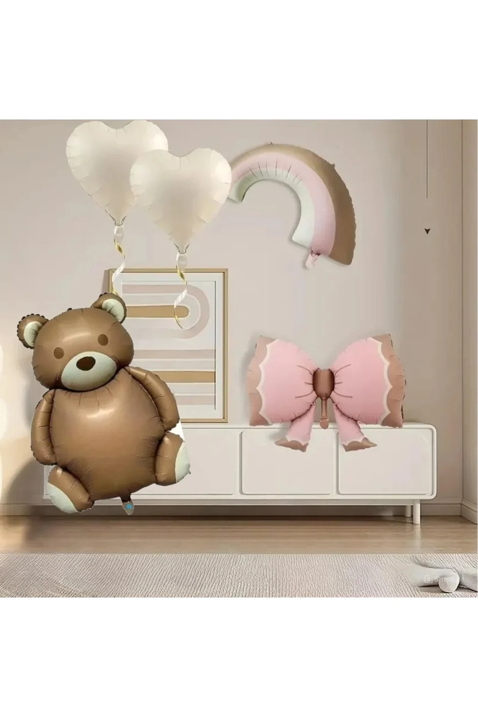 PEMBE RENK FİYONK FOLYOLU BALON SET