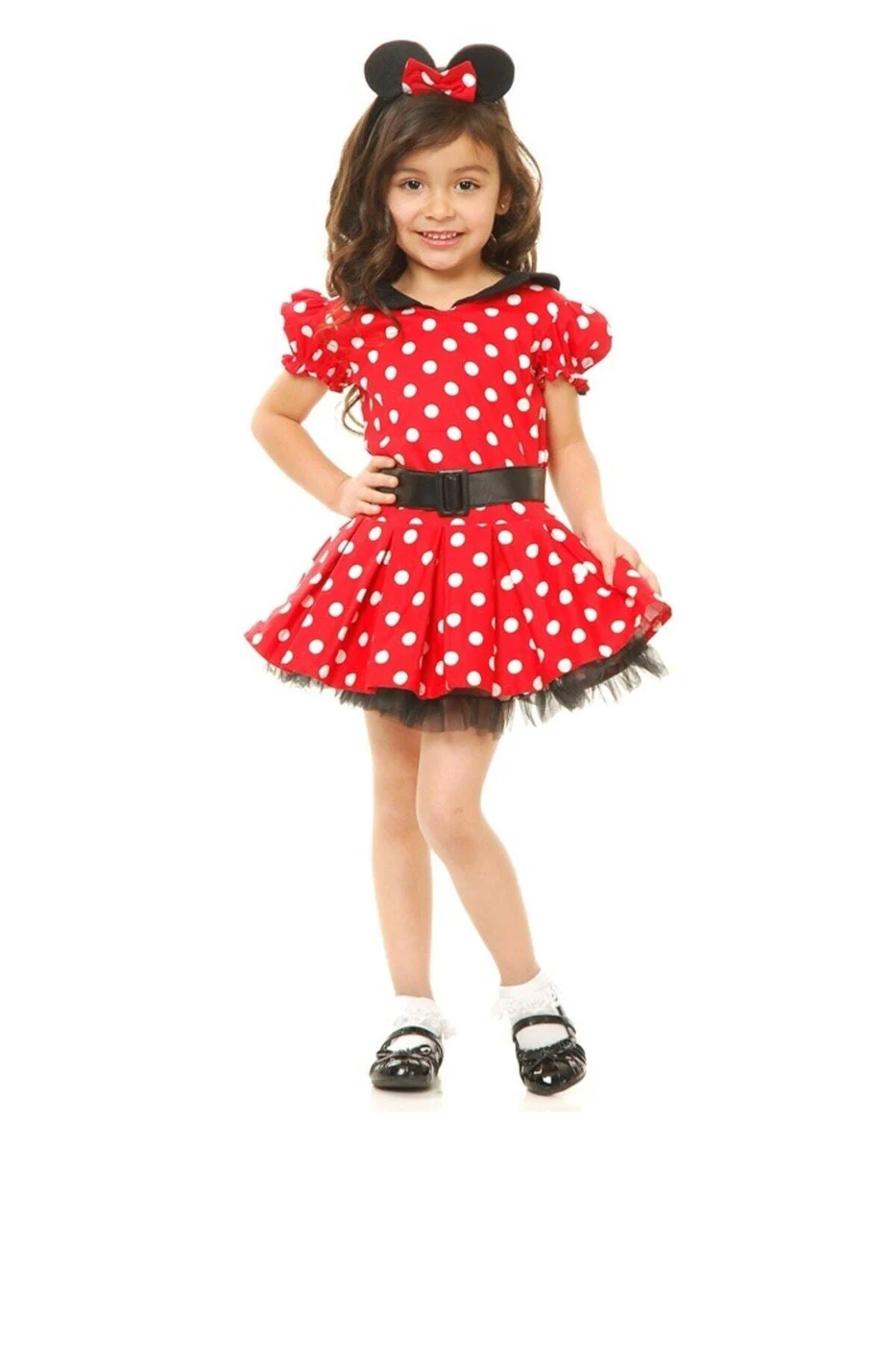 Kız Çocuk Kırmızı Minnie Mouse Elbise