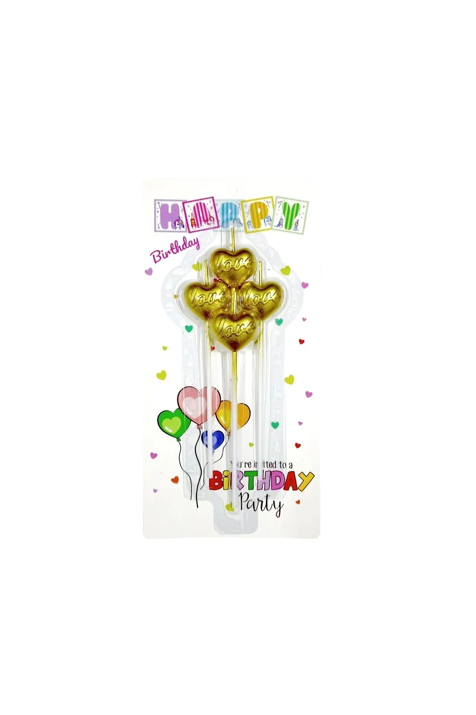 4 LÜ ÇUBUKLU LOVE KALP GOLD MUM