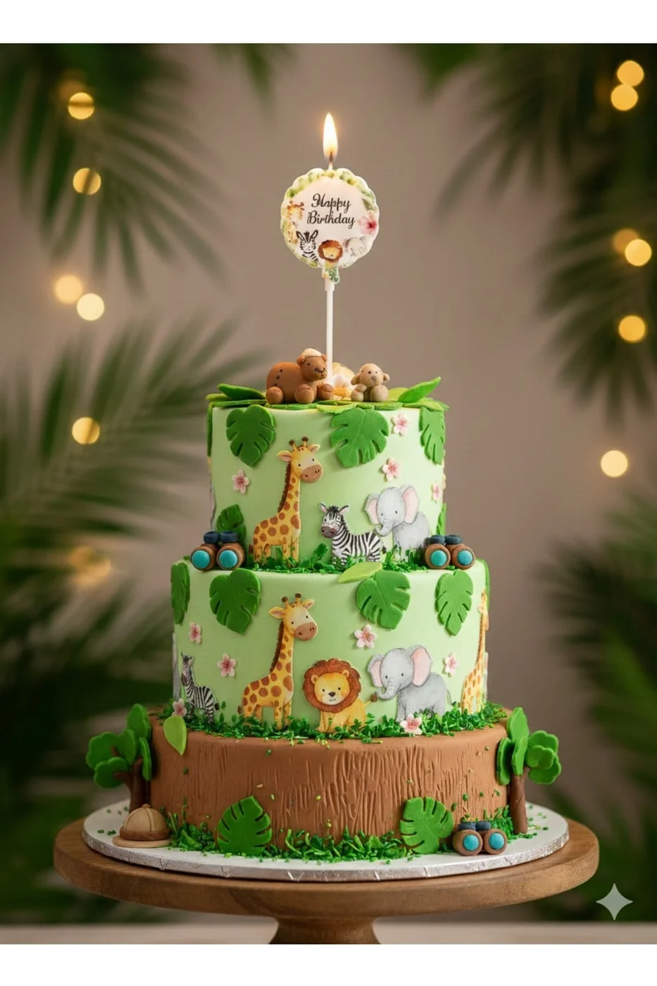 YUVARLAK SAFARİ HAPPY BİRTHDAY MUM gorsel 3