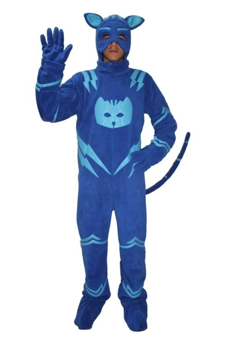 Unisex Lacivert Pijamaskeliler Kedi Kostümü