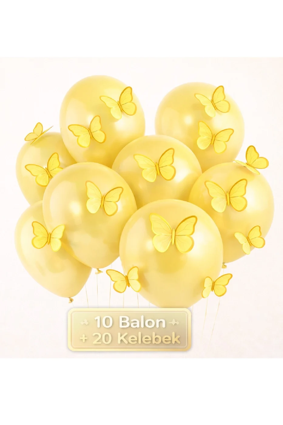 Soft 3D Kelebekli Balon Seti – 10 Balon + 20 Kelebek Doğum Günü Parti Seti Süsü gorsel 3