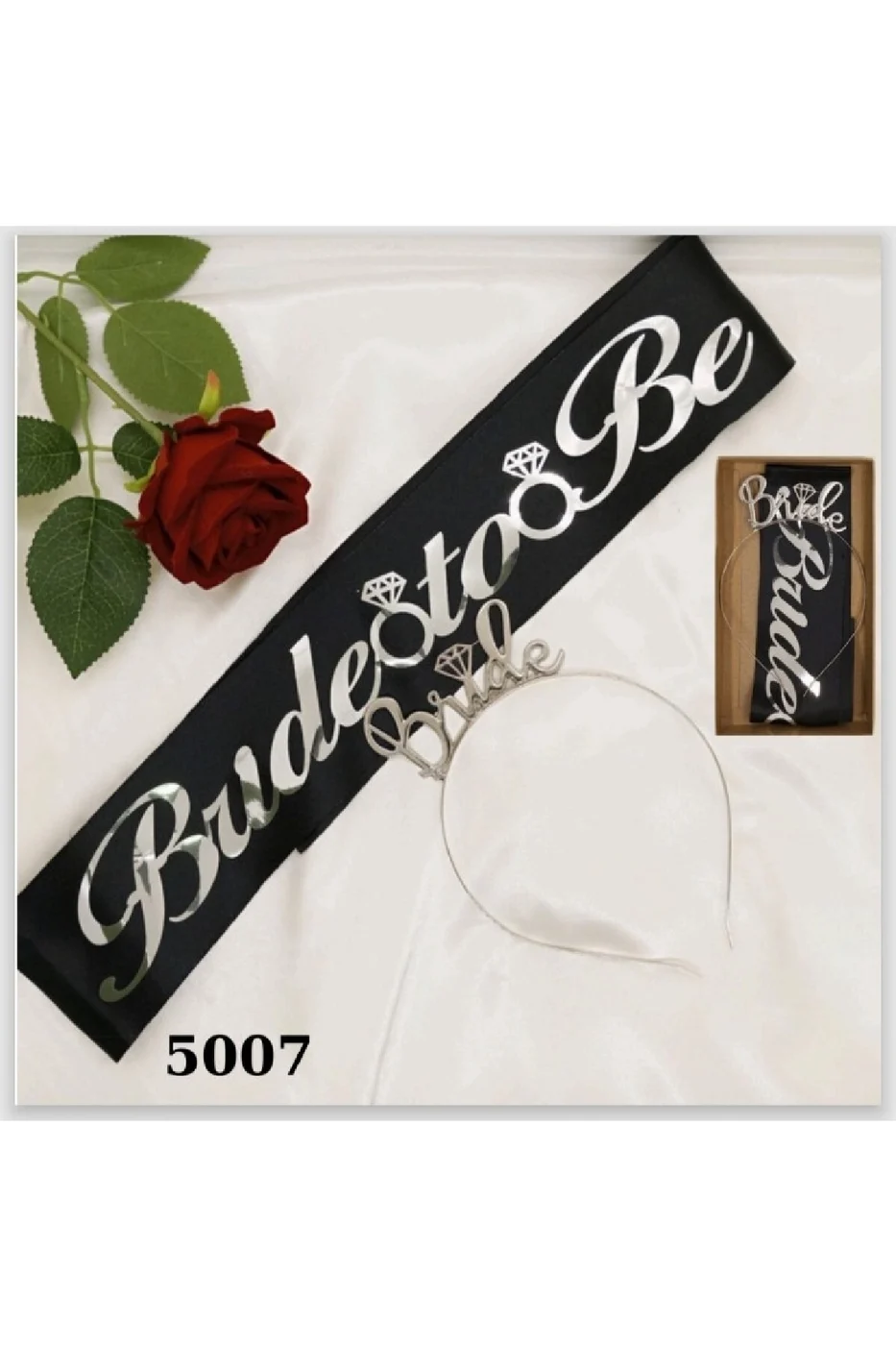 METAL TAÇ KUŞAK SET BRIDE TOBE SİYAH gorsel 4
