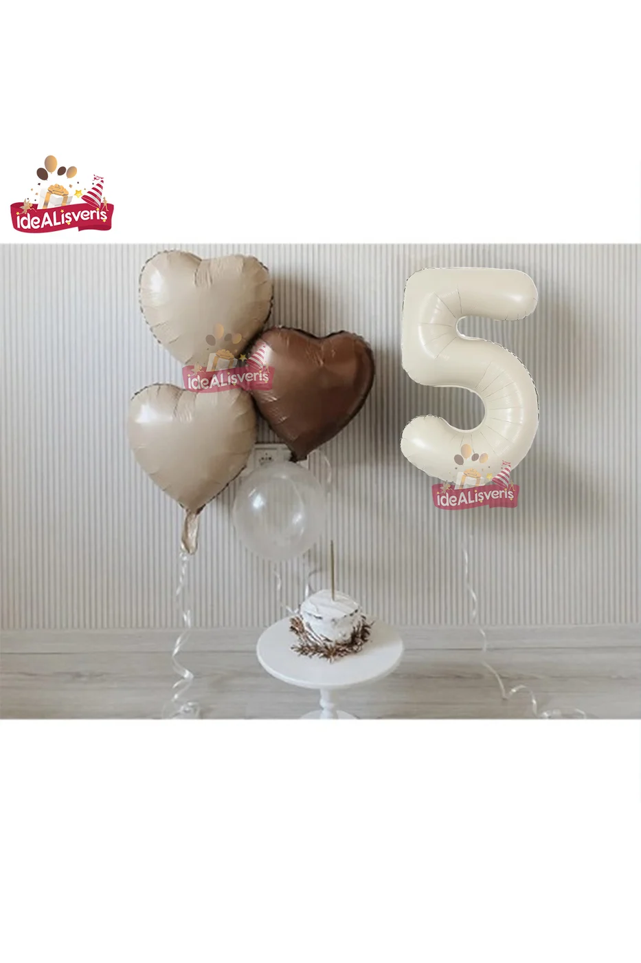 5 Yaş Retro Renkler Krem Kahve Tonlar Balon Seti