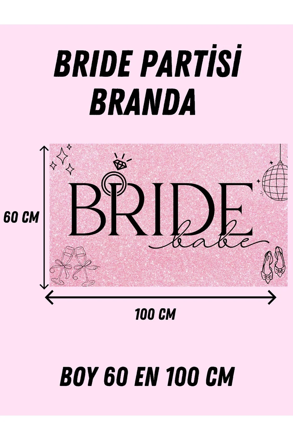 Bride Temalı Bekarlığa Veda Afişi Arka Fonu 60x100 Vinil Branda Pankart Bekarlığa Veda Parti Süsü gorsel 6