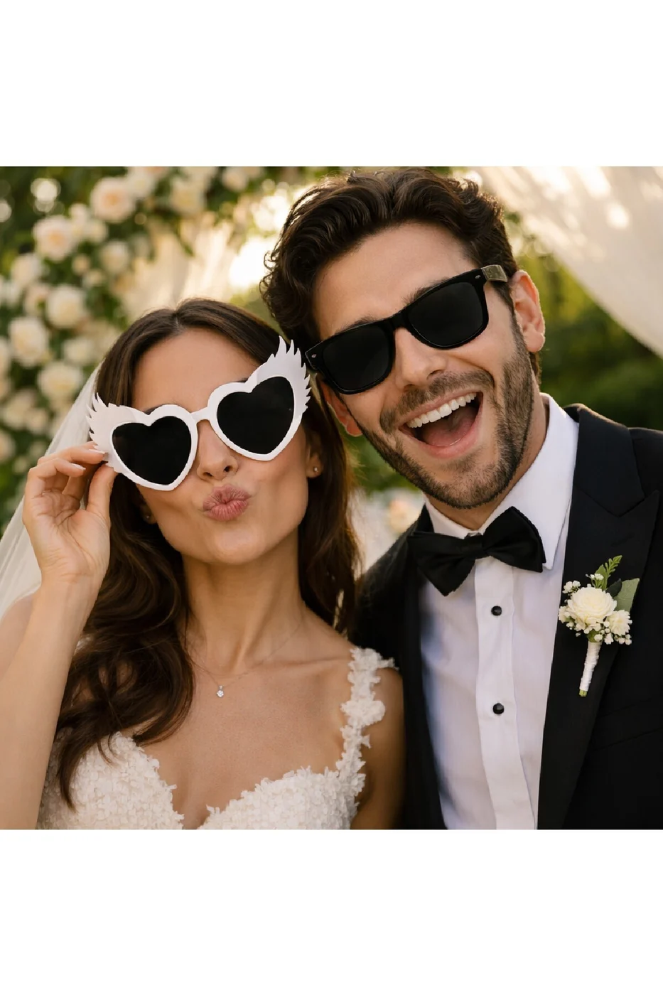 Gümüş Bride & Groom Eğlence Gözlüğü Seti Gelin Damat Düğün Konsept Gözlüğü gorsel 5