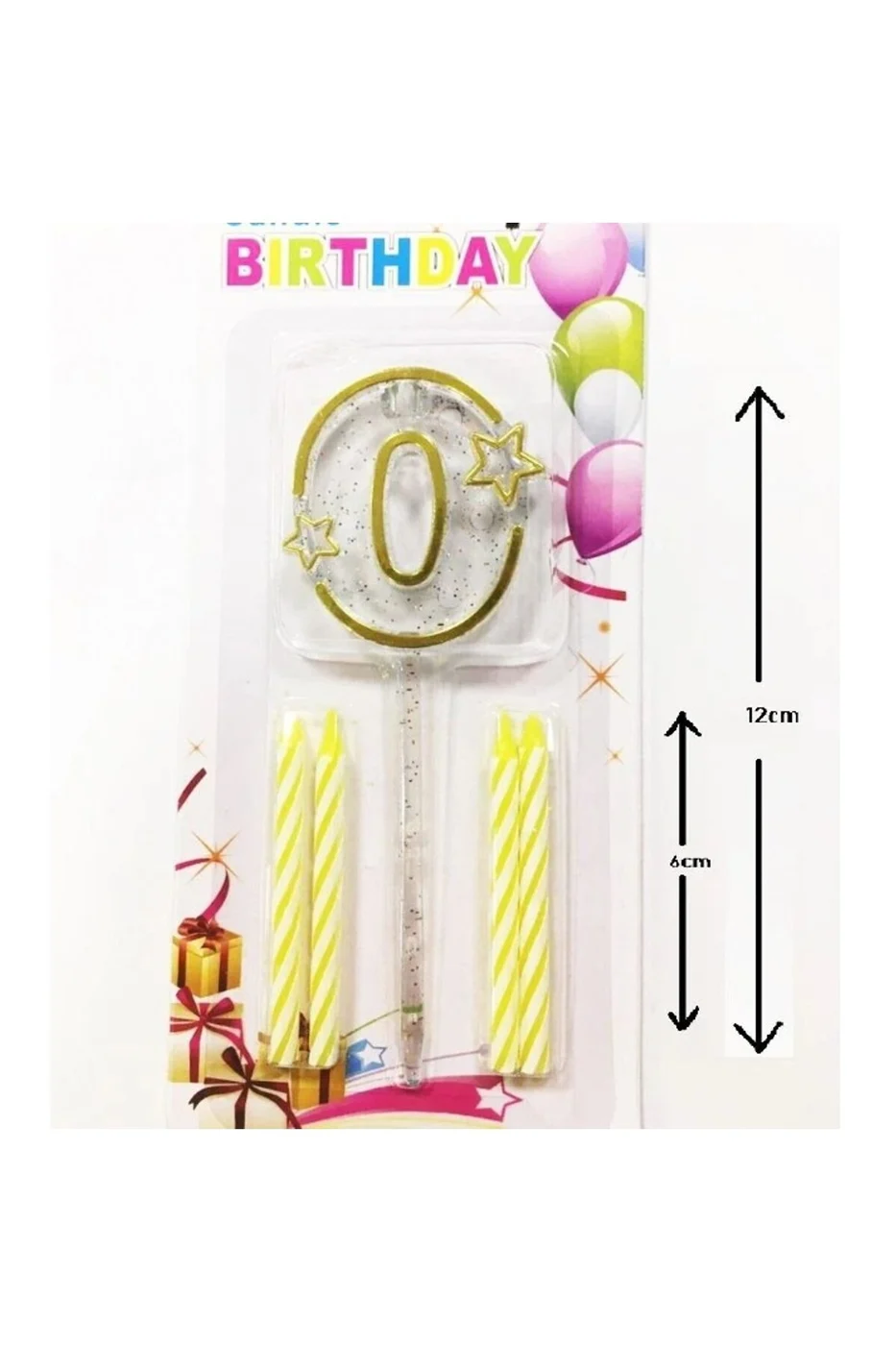 MİKA ŞEFFAF 0 RAKAM GOLD MUM 12CM