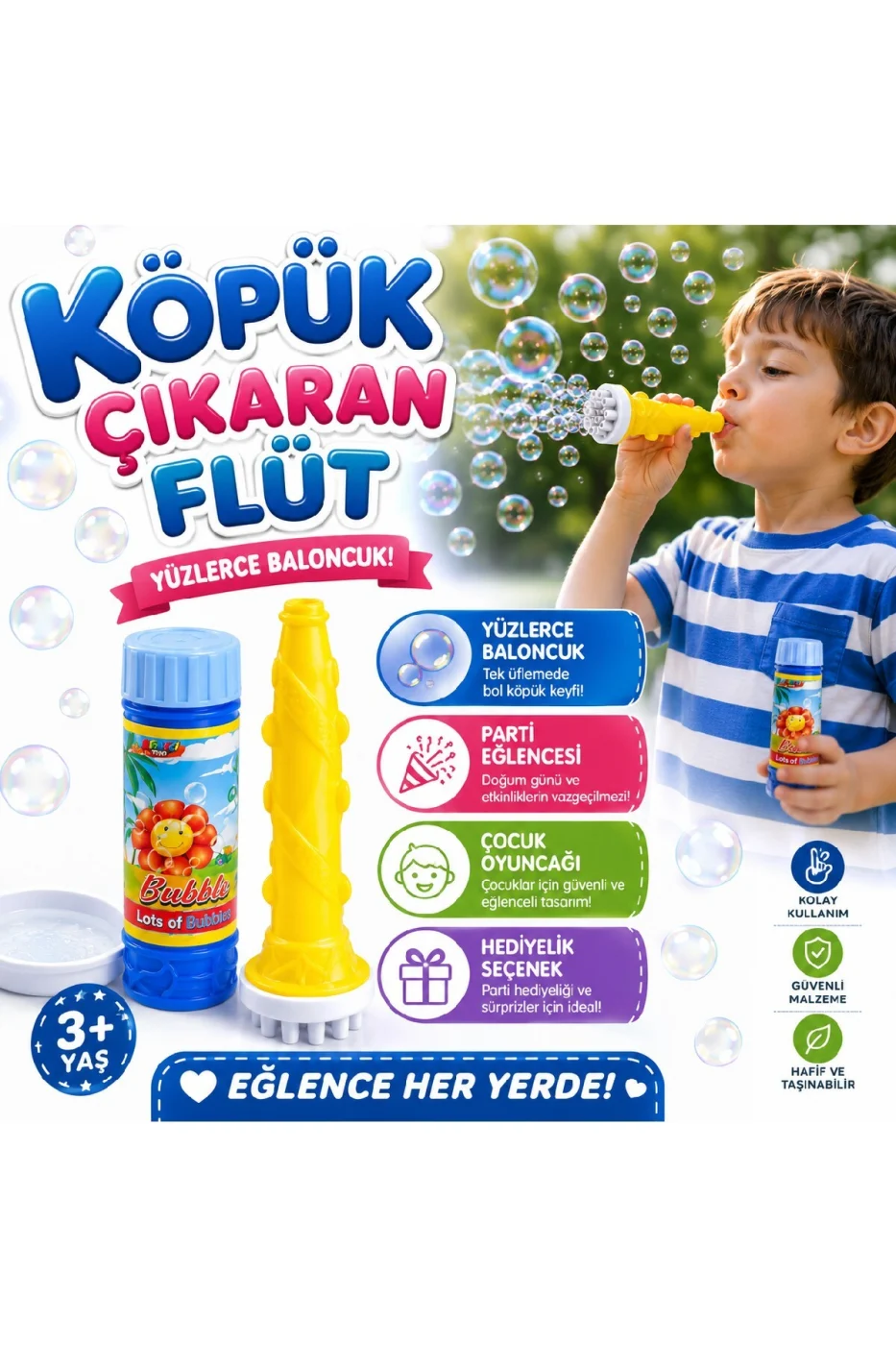 Köpük Çıkaran Flüt 2 Li Set | Bubble Flute Baloncuk Oyuncağı | Parti Hediyeliği | Çocuk Eğlence Oyuncağı