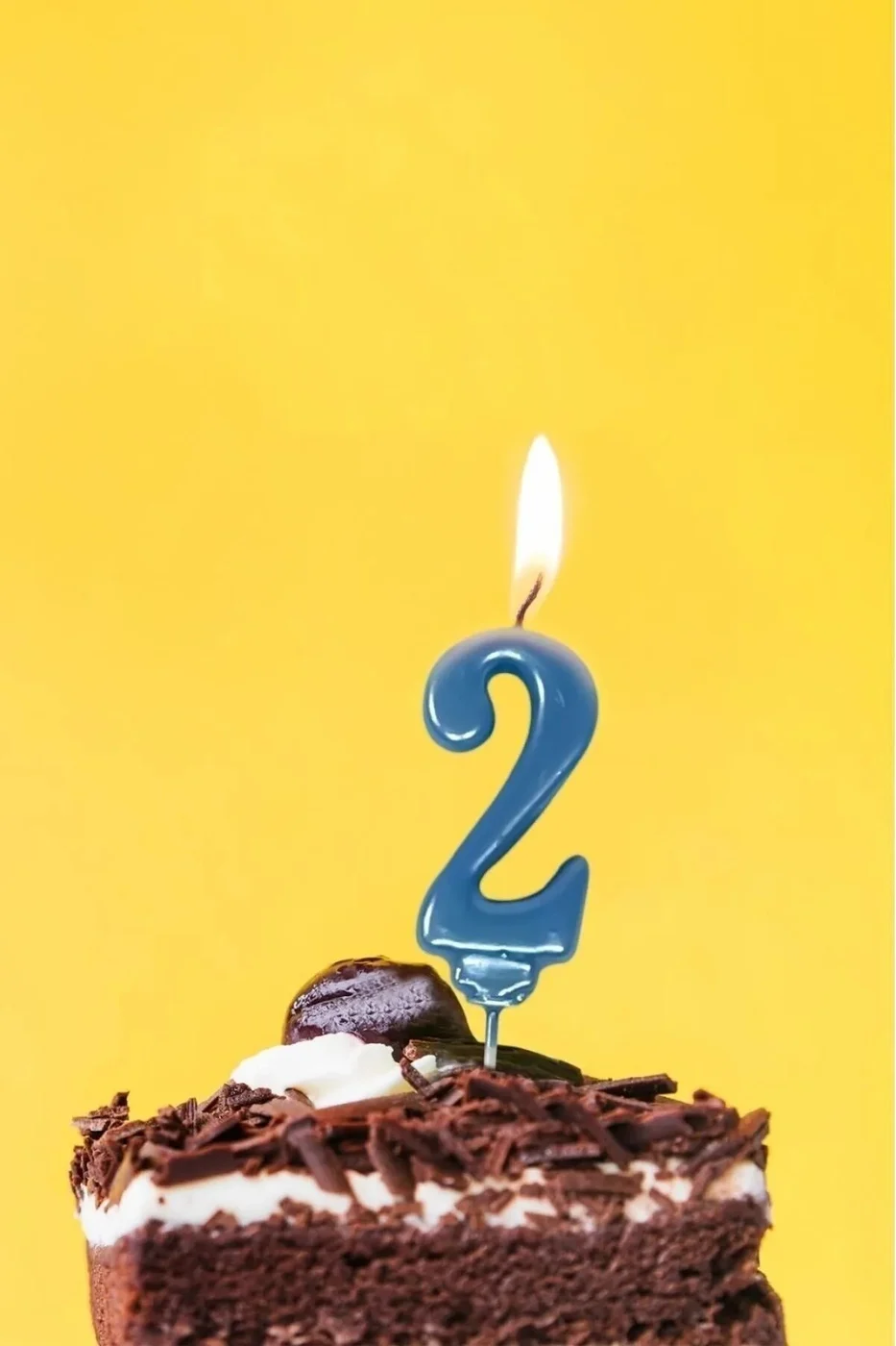5 YAŞ PARLAK AÇIK MAVİ ŞIK MUM 12 CM gorsel 5