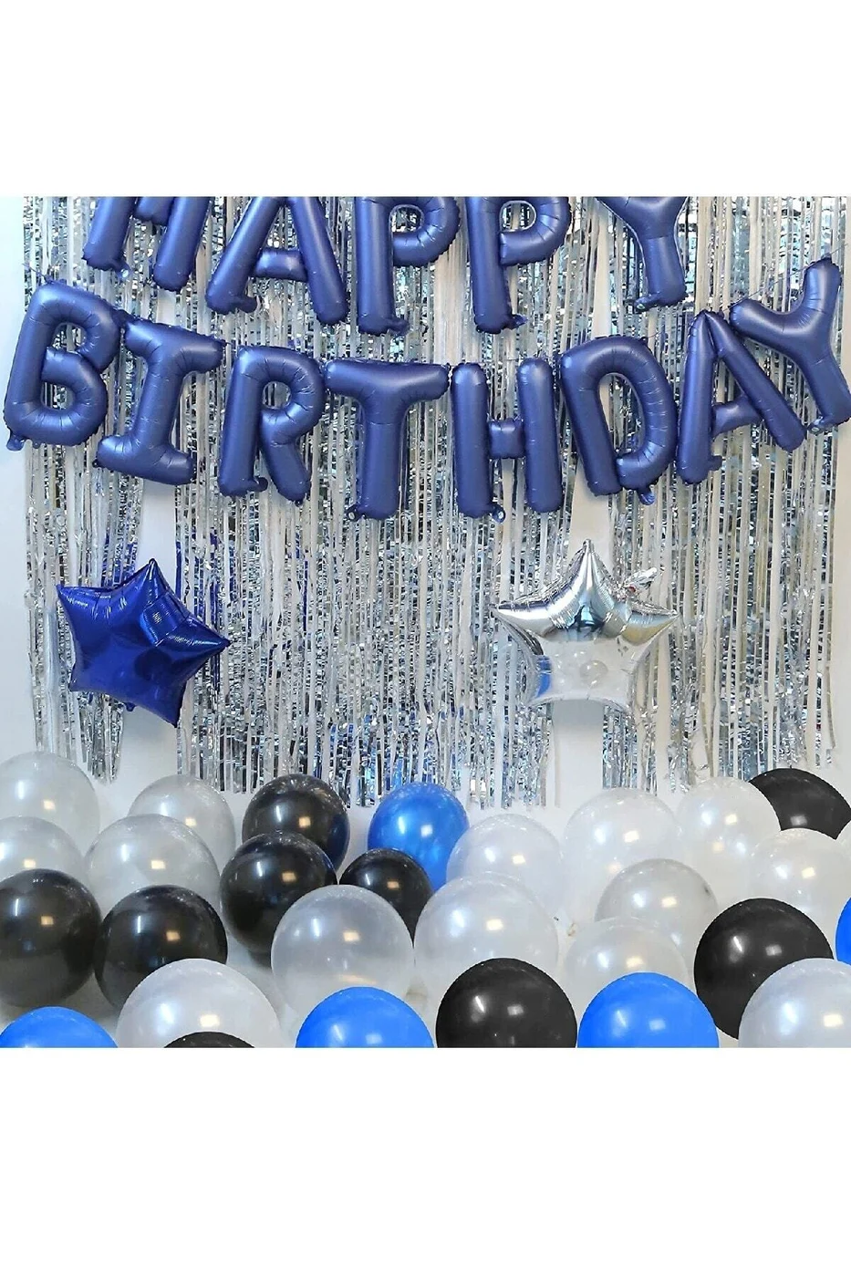 Mavi Happy Birthday Folyo Balon Doğum Günü Parti Süslemeler Parti Balonları, gorsel 3
