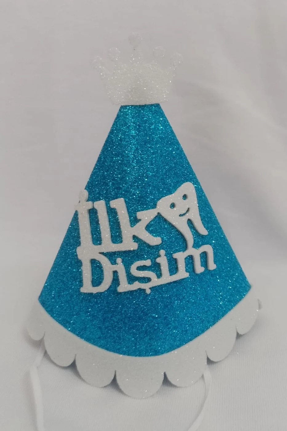 Kukuleta Mavi Renk İlk Dişim Şapkası İlk Dişim Partisi Süsü İlk Dişim Bebek Şapkası Süsü