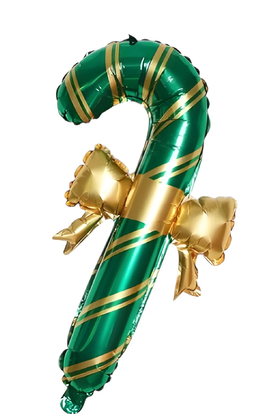 Kurdeleli Baston Folyo Balon Yılbaşı Balon Süsü 65-37 cm