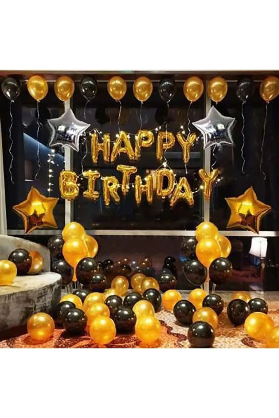 Gold Happy Bırthday Doğum Günü Seti Doğum Günü Parti Süsü gorsel 2