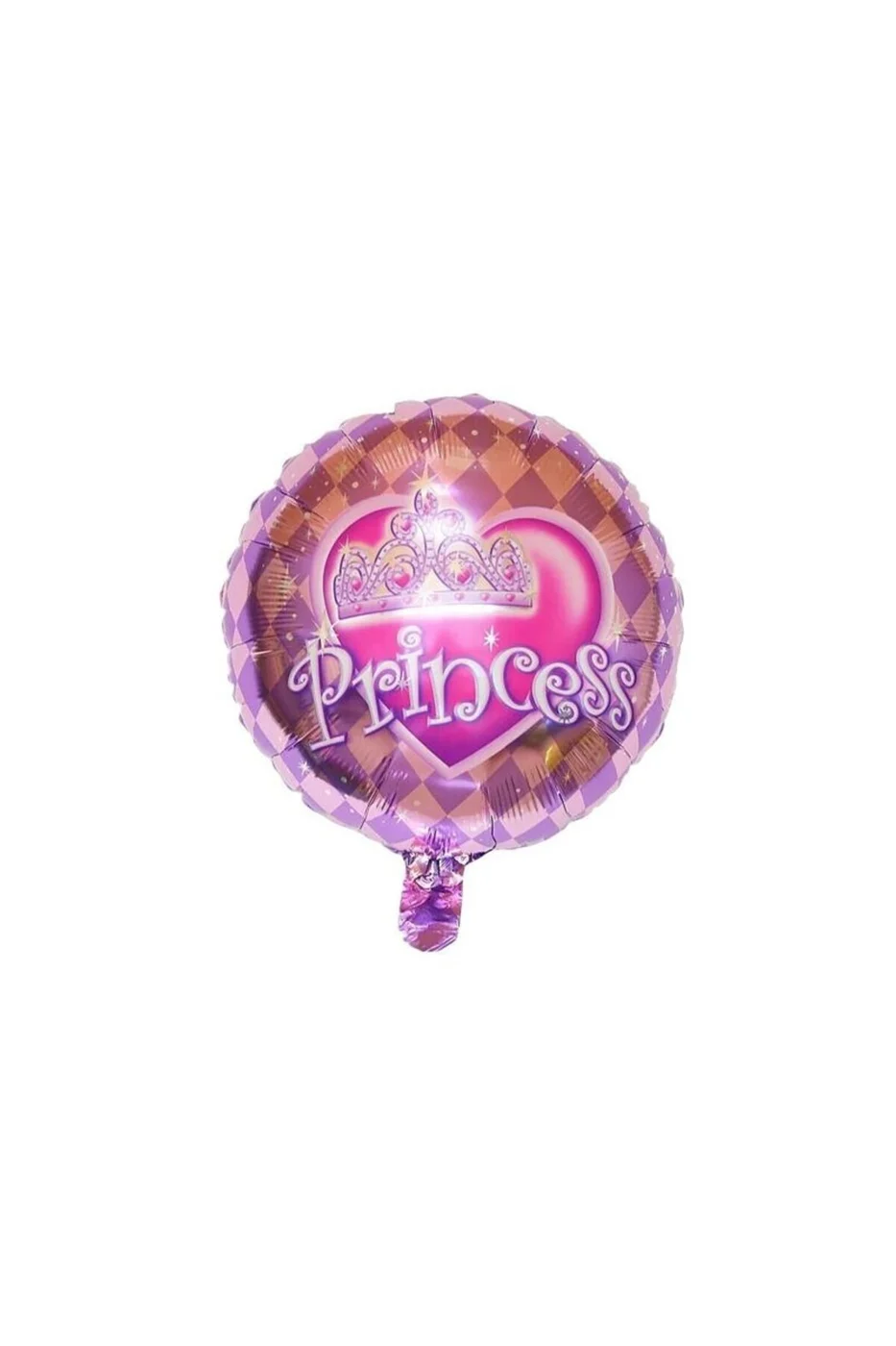 18'' Yuvarlak Pembe Prenses Taç Folyo Balon