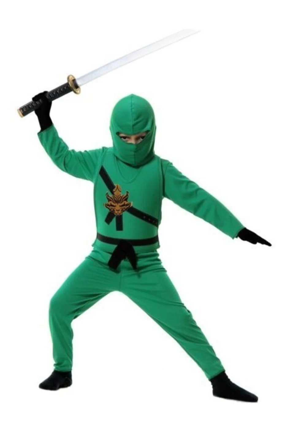 Erkek Çocuk Yeşil Ninja Kostümü