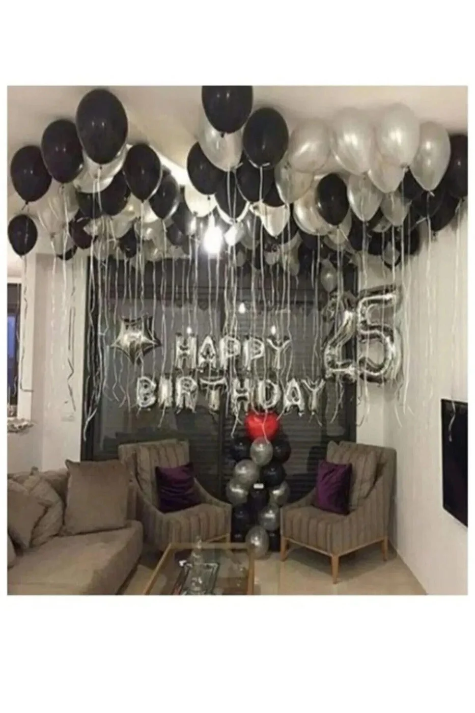 Yetişkin Doğum Günü Seti Gümüş Happy Bırthday Seti gorsel 3