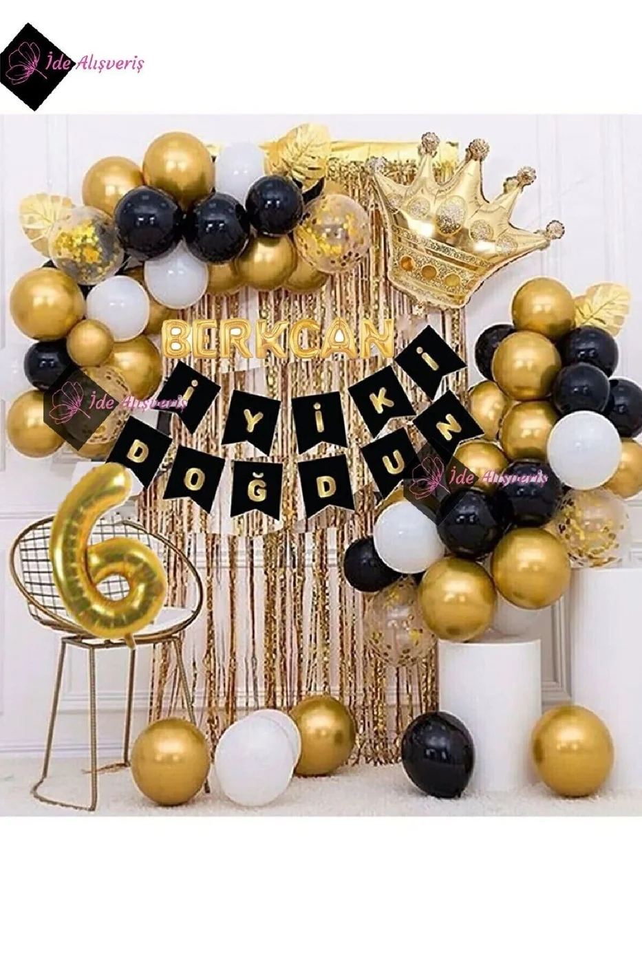 7 Harfli Isim Ve Yaş, Kral Taçlı Balon Zinciri Doğum Günü Seti Iyi Ki Doğdun Doğum Günü Lüks Seti