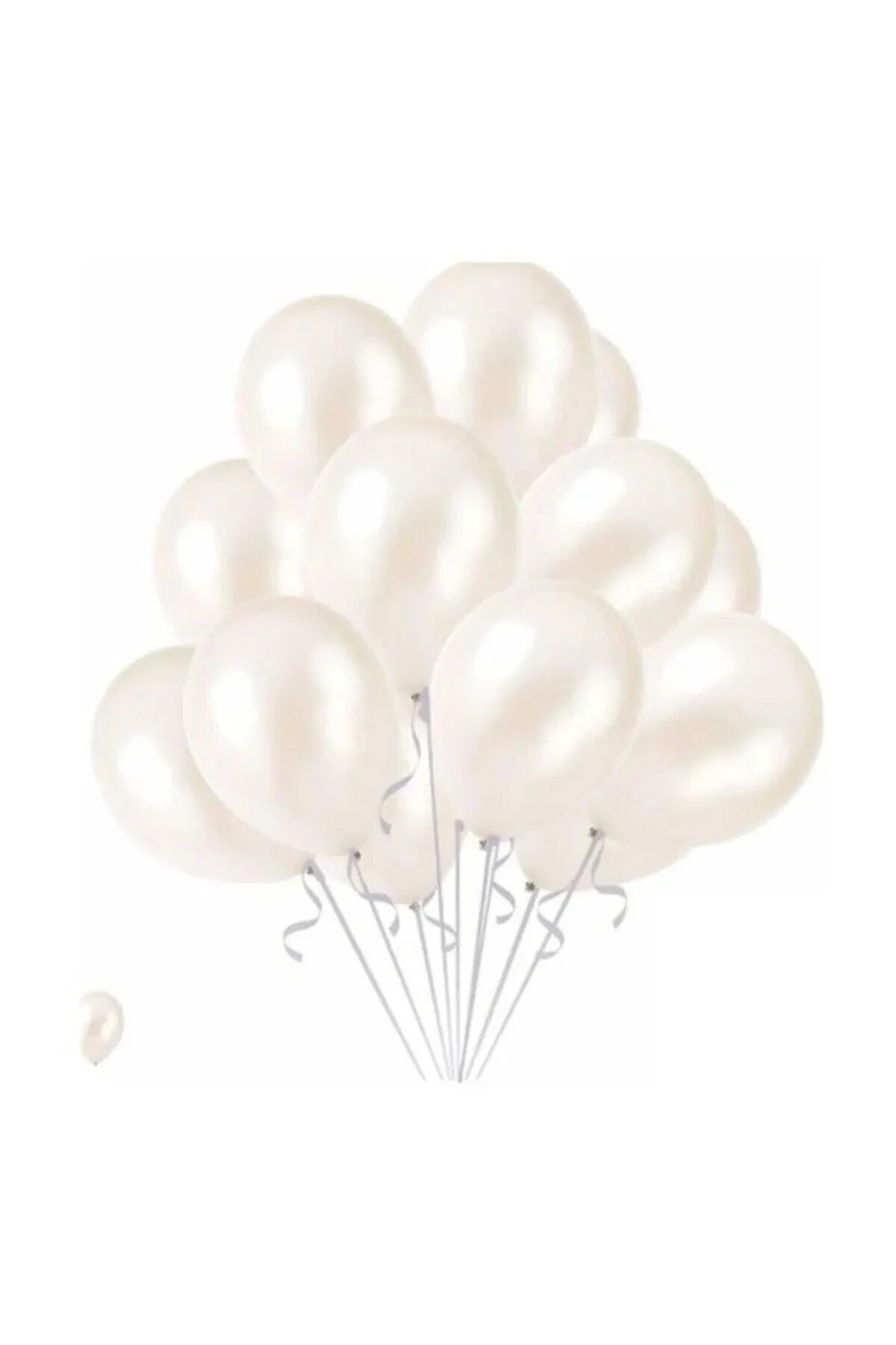 Beyaz Makaron Balon 10'lu