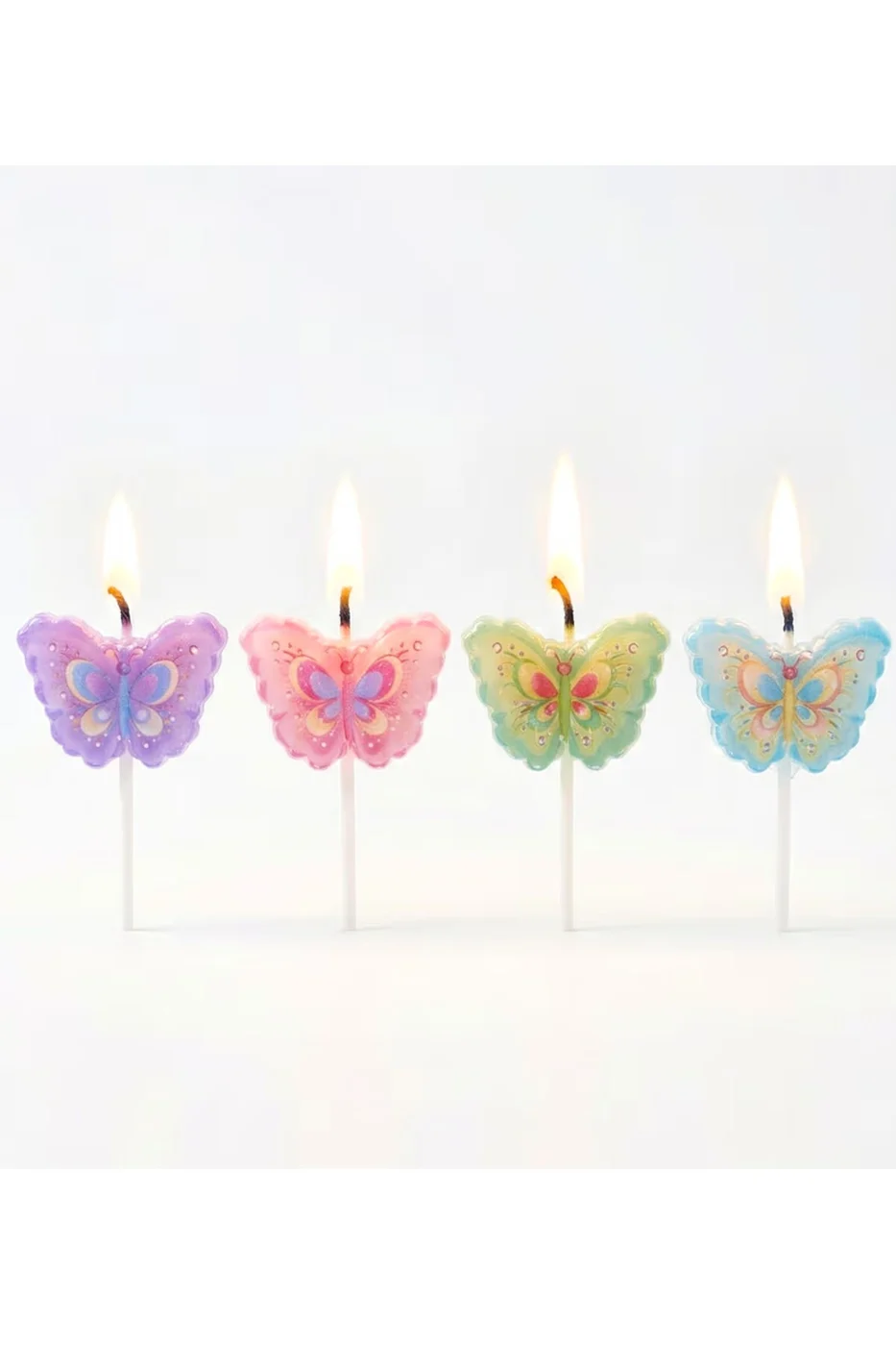 4 LÜ KELEBEK DOĞUM GÜNÜ PARTİ SETİ SÜSÜ MUMU gorsel 4