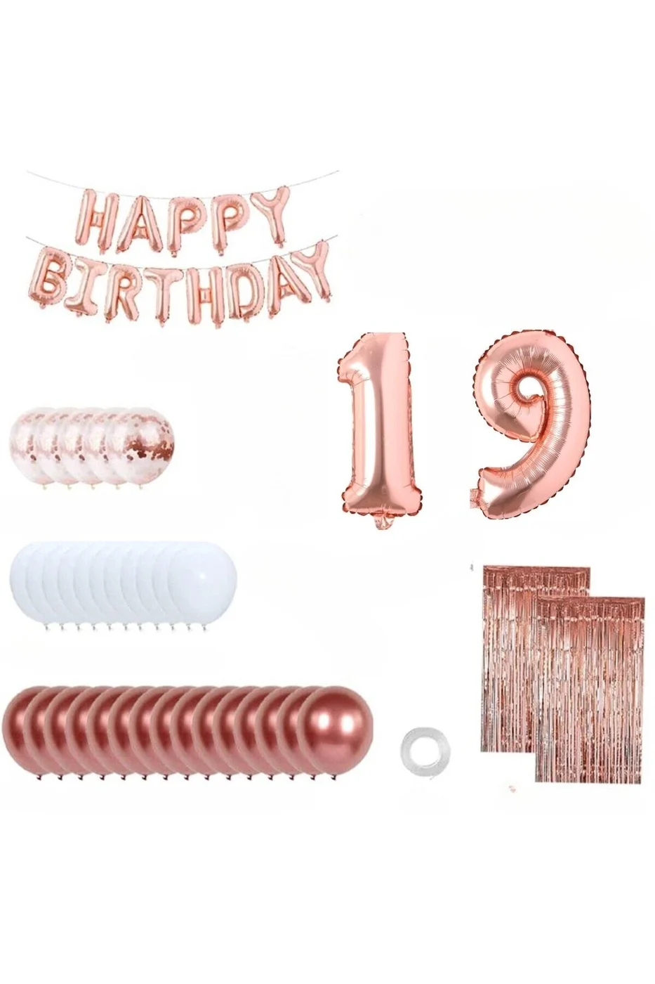 Yaş Folyolu Kadınlar Için Rose Gold Doğum Günü Partisi Süsü, Doğum Günün Kutlu Olsun Afişi gorsel 2