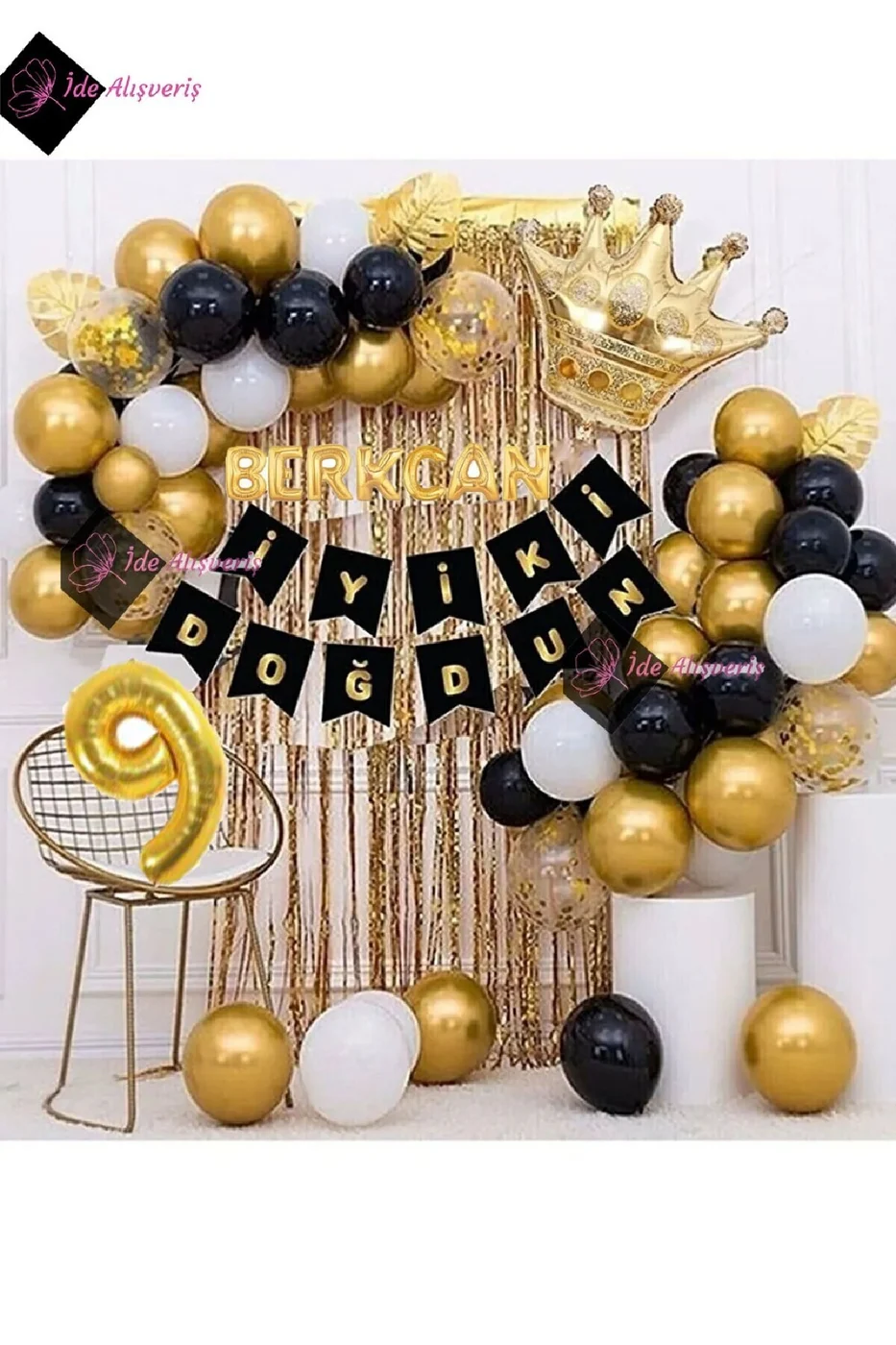 7 Harfli Isim Ve Yaş, Kral Taçlı Balon Zinciri Doğum Günü Seti Iyi Ki Doğdun Doğum Günü Lüks Seti