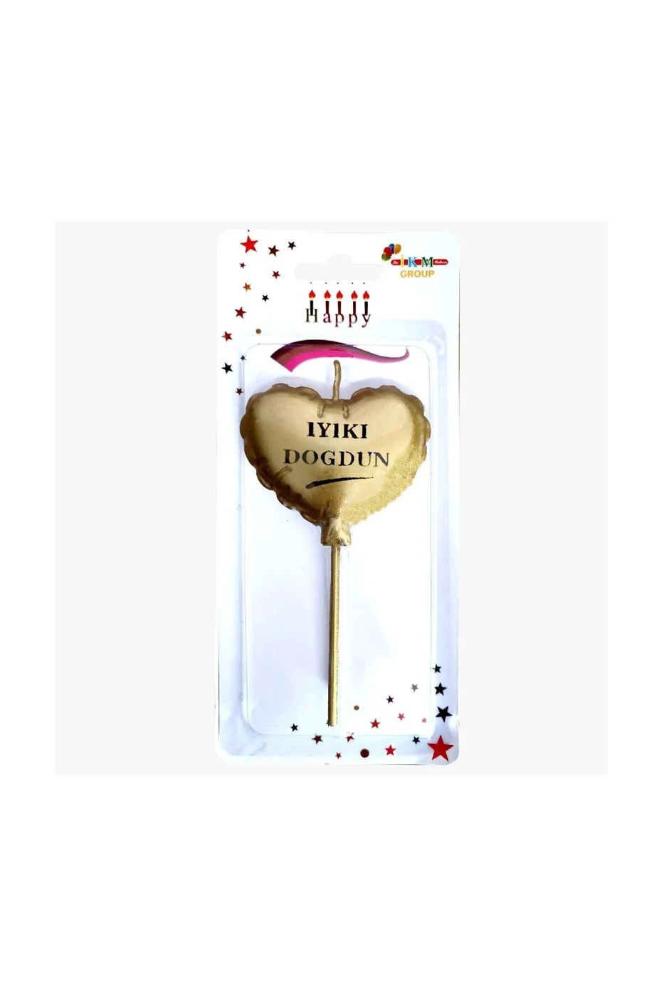 İYİKİ DOĞDUN KALP GOLD MUM