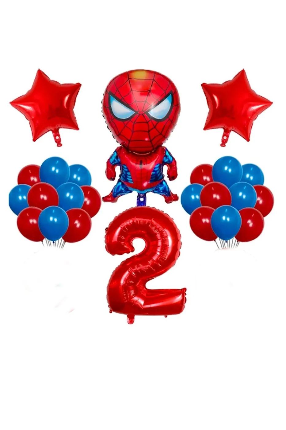 Kırmızı Rakamlı Balon Seti Örümcek Adam Temalı Balon Doğum Günü Parti Seti Süsü