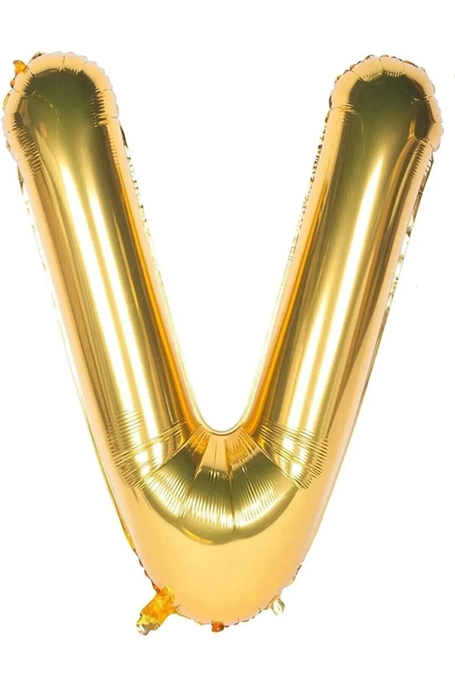 Folyo Balon V Harfi Helyum Balon 36 cm Gold Renk gorsel 2
