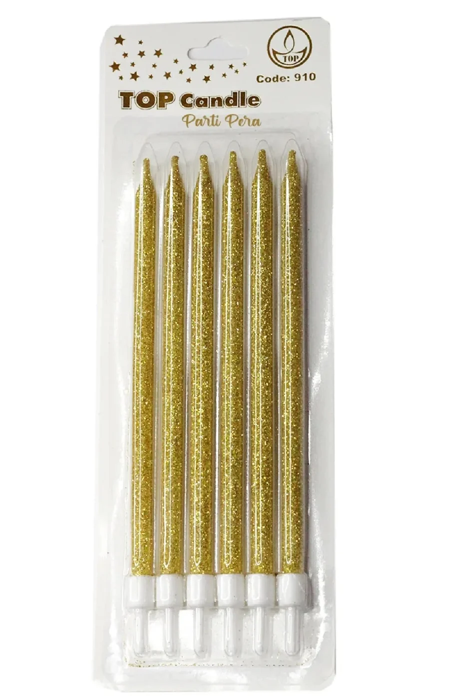 Doğum Günü Mumları, Doğum Günü Partisi Pasta Süslemeleri için Simli Gold Pasta Mumları