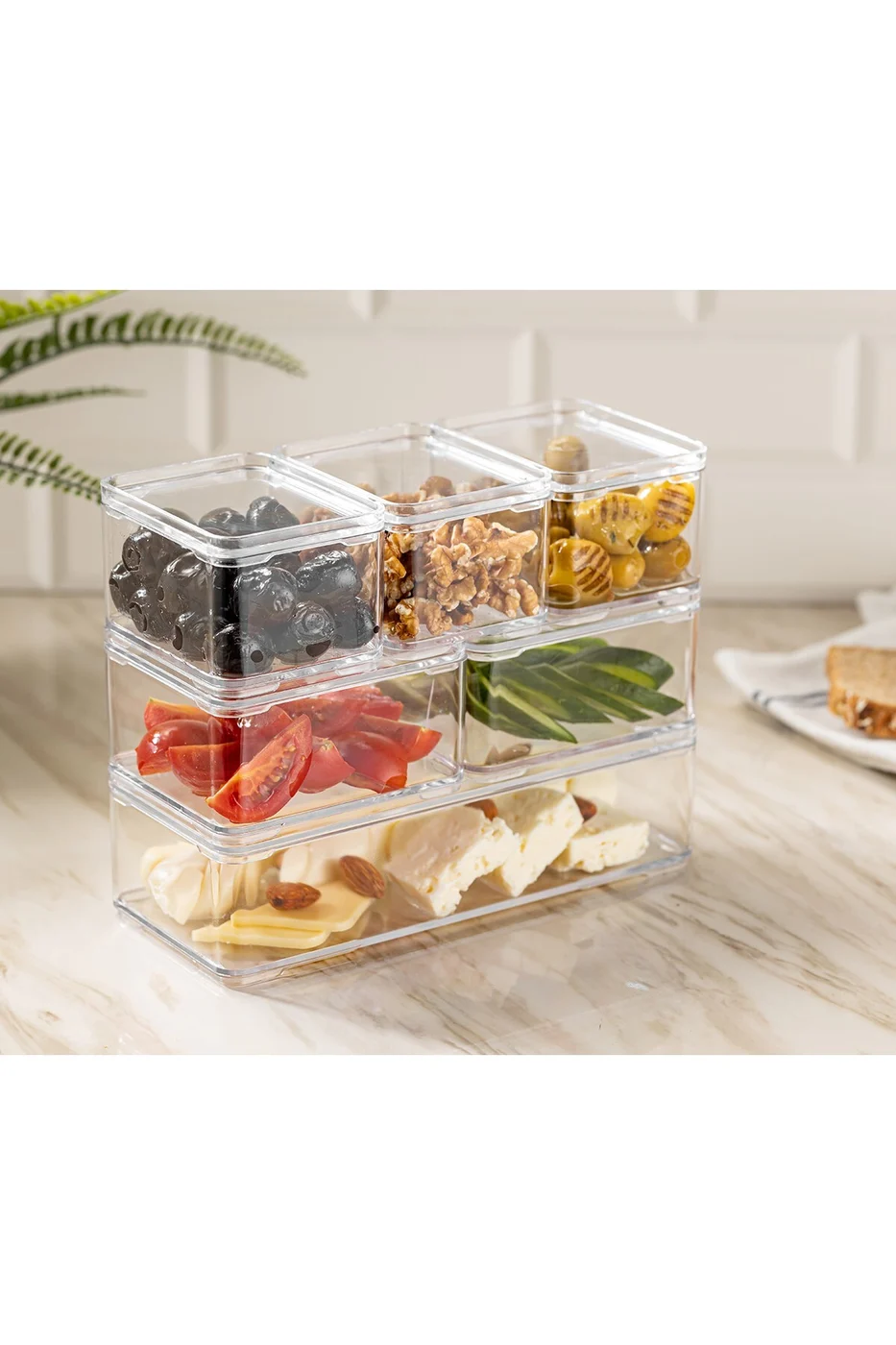 6 Bölmeli Smart Organizer 6 Bölmeli Smart Dikdörtgen Saklama Kabi