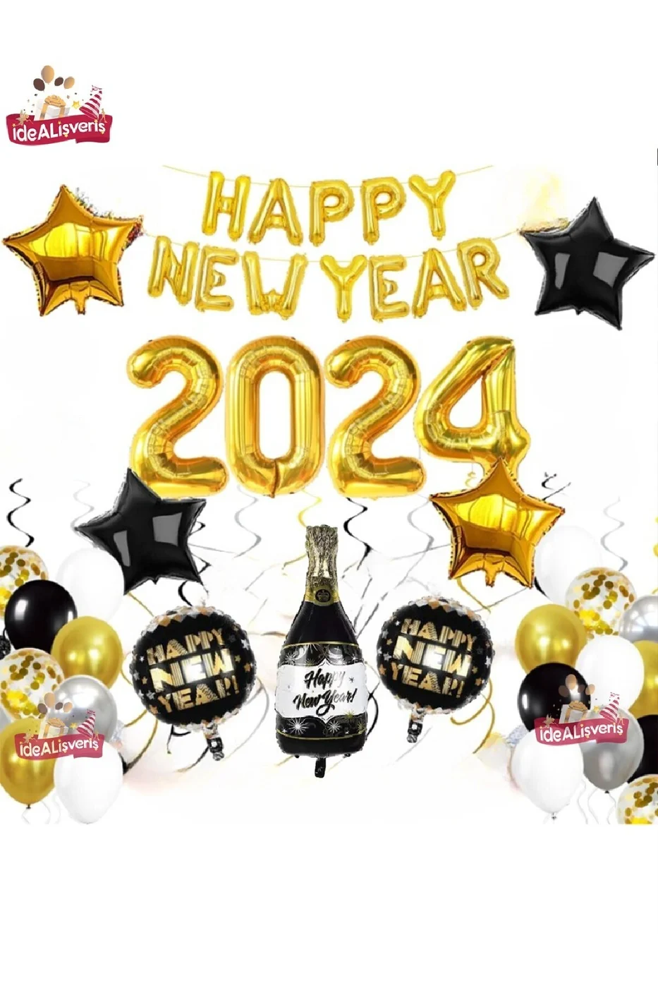 HAPPY NEW YEAR FOLYOLU 2024 YAZILI YILBAŞI SETİ