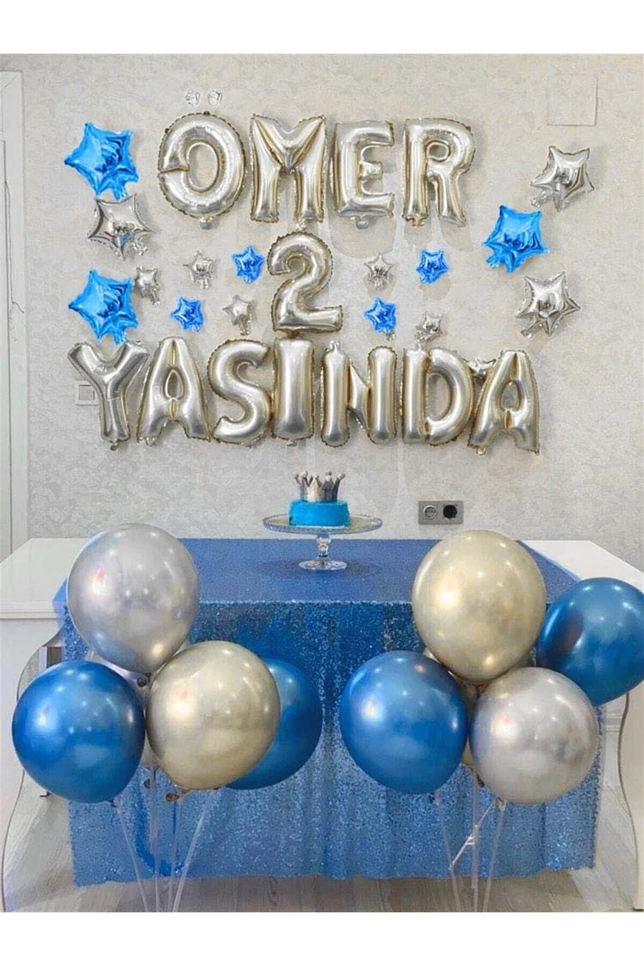 4 Harfli Yaş Folyo Balonlu Balon Seti-doğum Günü Harf Balon Seti Doğum Günü Süsü gorsel 2
