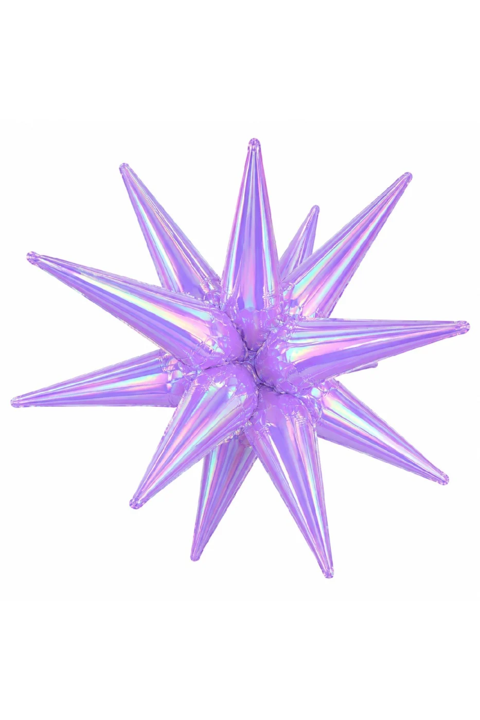 22 İnç Holografik 3D Kutup Yıldız Folyo Balon Neon (Renk) Parti Süsü Helyum Uyumlu 56 cm